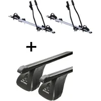 VDP 2x Fahrradträger SAGITTAR + Dachträger Stahl kompatibel mit für Opel Agila II 5 Türer 2008-2015