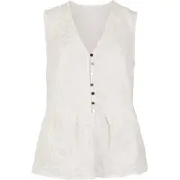 Apricot Blusentop "Peplum-Oberteil", Damen, Gr. M (38), weiß, gewebt, Obermaterial: 100% Baumwolle CO., uni, normal, V-Ausschnitt, Blusen Blusentop, mit Blumenstickerei