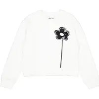 Marc Jacobs für Mädchen. W60749 Weißes bedrucktes Sweatshirt (12Y= 150cm), Lässig, Baumwolle, Kinderbekleidung