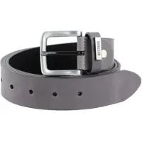 Mustang Ledergürtel "Wayne", Herren, Gr. 85, grau, Rindsleder, unifarben, Gürtel Ledergürtel, mit benieteter Schlaufe, unifarben, im Casual-Design