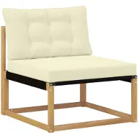 vidaXL Outdoor Mittelsofa mit Kissen Weiß 79 x 83 x 73 cm Stahl
