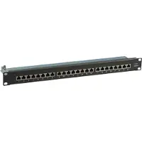 Efbe-Schott Patchpanel STP 24xRJ45 Cat.6, 19" 1HE, schwarz, geschirm