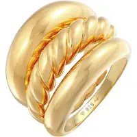 Elli Ring-Set PREMIUM "Ring Bandring Twisted Gedreht Set 925 Silber" Gr. 58, gold, Fingerringe, Damen, 58, ohne Stein, Silber 925 (Sterlingsilber), Ring-Set