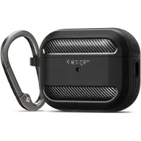 Spigen Rugged Armor Hülle für Apple AirPods Pro 1 / 2 - Mattschwarz