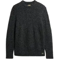 Superdry für Herren. M6110638A Flechtstrickpullover Jacob dunkelgrau (M), Lässig, Acryl, Nachhaltig