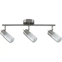 Paulmann 600.82.LED Deckenleuchten Spotlights Zygla Balken 3x4W GU10 LED 230V Eisen gebürstet Metall/Glas