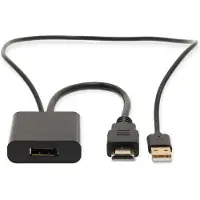 Nedis CCGB34300BK02 HDMI-Adapter DisplayPort auf USB-A Stecker vergoldet Schwarz