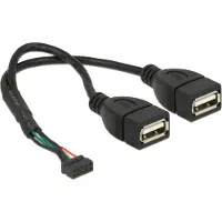 DeLOCK 84933, 0,2 m, 2 x USB A, USB 2.0, 0,48 Gbit/s, Schwarz