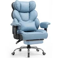 COMHOMA Ergonomischer Gaming Stuhl, Bürostuhl 180 kg, mit Verstellbarer Lendenstütze & Fußstütze, Hybrid-Design aus Kunstleder & Mesh, Chefsessel