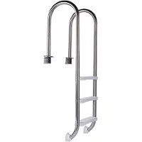 Mountfield Azuro Schmale 3-stufige Kunststoff-poolleiter Für Aufstellbecken 110 Cm Silber Silber One Size