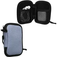 Kwmobile In-Ear Kopfhörer Tasche kompatibel mit in-ear Headphones - Hülle Canvas Cover Case - 6 x 9 cm Innenmaße - Etui in Jeansblau