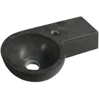 Sapho BLOK Stein-Waschtisch 40x23cm, Anthrazit schwarz