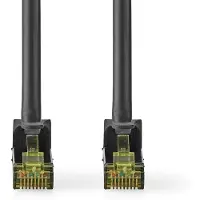 Nedis CAT7-Netzwerkkabel - S/FTP - RJ45 Stecker - RJ45 Stecker - 20.0 m - Snagless - Rund - LSZH - Schwarz - Label