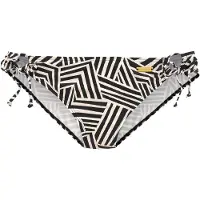 LASCANA Bikini-Hose "Cleo", Damen, Gr. 34, N-Gr, beige (schwarz, creme), Recycling-Polyamid, bedruckt, Badehosen Bikini-Hose, mit geometrischem Druck