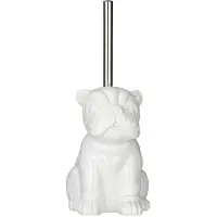 Wenko WC-Garnitur "Bulldog Weiß", weiß, B:12cm H:19,5cm L:15,5cm, Keramik, Reinigungsbürsten, WC-Garnitur, Keramik