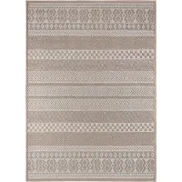 TT Home In-& Outdoor Teppich Wetterfest Balkon Küche Wohnzimmerteppich Boho Geometrisches Design Skandi Modern Größe 120 cm Rund