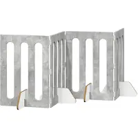 Syfax Faltbarer Haustierzaun 4 stk. Betongrau 201 x 38 x 70 cm