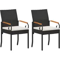 Syfax Gartenstühle 2 stk. Schwarz und Cremeweiß