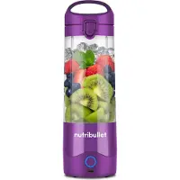 NutriBullet Portable, Tragbarer Mixer, 0,475 l, Pulsfunktion, Eis-Crusher, 0,5 m, Violett