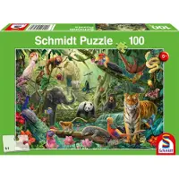Schmidt Spiele 56485 Bunte Tierwelt im Dschungel Kinderpuzzle, 100 Teile, 100 Stück(e), Flora & Fauna, 6 Jahr(e)