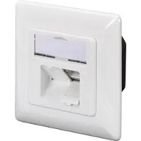 Digitus CAT 6A, Klasse EA, Datendose, designkompatibel, Aufputz, 2 x RJ-45, 1 Modul(e), 6a, 500 MΩ, Weiß, ABS Synthetik
