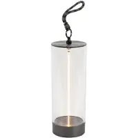 Konstsmide LED-Akku-Tischleuchte Edison, Höhe 24 cm, grau/klar, IP54