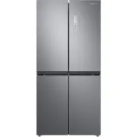 Samsung RF48A400EM9, Freistehend, French door, Edelstahl, Berührung, An Tür, Gehärtetes Glas