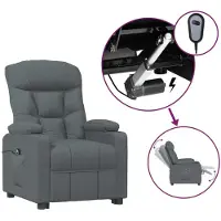 Syfax Relaxsessel Elektrisch Dunkelgrau Stoff
