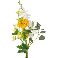 Creativ Green Kunstblumenstrauß "Ritterspornstrauß", gelb, H:63cm, Kunststoff, Kunstpflanzen, Kunstblumenstrauß, mit schönen Blüten