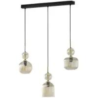TK Lighting Hängelampe Sophia, 3-flammig, 65 cm, cognac/schwarz, E14