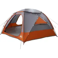 vidaXL Kuppelzelt mit abnehmbarem Regenfly 8 Personen Grau und Orange