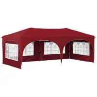 Syfax Pop-up Partyzelt 575 x 288 x 245 cm Bordeauxrot Oxford-Stoff