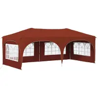 Syfax Pop-up Partyzelt 575 x 288 x 245 cm Terrakotta Oxford-Stoff
