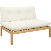 Syfax Mittelsofa Einheit Helles Akazie und cremeweiß Akazienholz