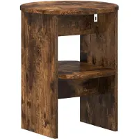 vidaXL Seitenschrank 2 stk. Geräucherte Eiche Ø40 x 50 cm