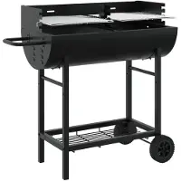 vidaXL Holzkohlegrill 96,5 x 42,5 x 88,5 cm Schwarz