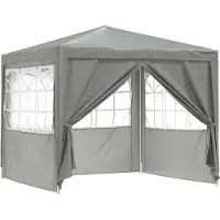 Syfax Party-Zelt 250 x 250 x 240 cm Hellgrau PE und Stahl