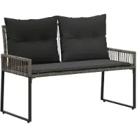 vidaXL Bank Outdoor 2 -Seater 4 stk. 110 x 59 x 82 cm Poly-Rattan