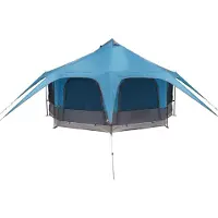 vidaXL Familienzelt 5 Personen Blau 185T Polyester mit PolyurethanBeschichtung