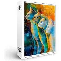Raxxa Premium-Puzzle "Modern Cat Design in Cosmic Galaxy", 1000 Teile