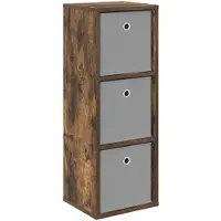 Syfax Sideboard mit Schubladen Geräucherte Eiche 30,5 x 27 x 84,5 cm