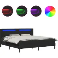 vidaXL Bettgestell mit Matratze 180 x 200 cm Schwarz