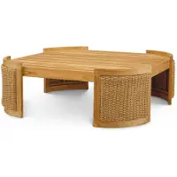 Casa Padrino Luxus Gartentisch Naturfarben 100 cm - Outdoor Garten Couchtisch
