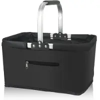 Unyqoos Faltbarer Einkaufskorb – geräumig 25 l, 43×27×23 cm, 600D Oxford & Aluminiumrahmen, gepolsterte EVA-Griffe, Reißverschluss, rutschfester Boden