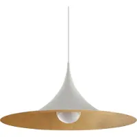 Lumicom Pendelleuchte Louie aus handaufgetragenem Blattmetall, 57 cm breit, 27 cm hoch
