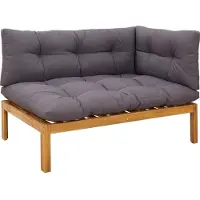 vidaXL Garten Pallet Sofa Einheiten 2 Stück Natürlich und Dunkelgrau
