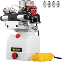Zerbaco 12V Hydraulikpumpe mit Doppelwirkend Doppelmagnet 4.5L Hydraulikaggregat Kipperpumpe ZZ004234 Elektrische Hydraulikpumpe Hydraulikaggregat