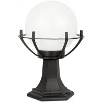 Licht-Erlebnisse Gartenstehleuchte 39 cm Kugel weiß oder geräuchert 25 cm 1xE27 schwarz IP43 SU-MA Kule K 4011/1/KPO