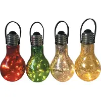 STREND PRO Glühbirne Stella, 9x18 cm, 5 Led, 1xAA, ohne Batterie, Packung 24 Stk. – Batterie-Dekoleuchte in Glühbirnenform