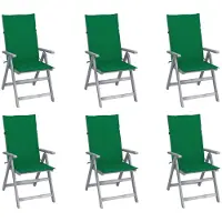 Syfax Hochlehner Verstellbar 6 Stk. mit Auflagen Massivholz Akazie